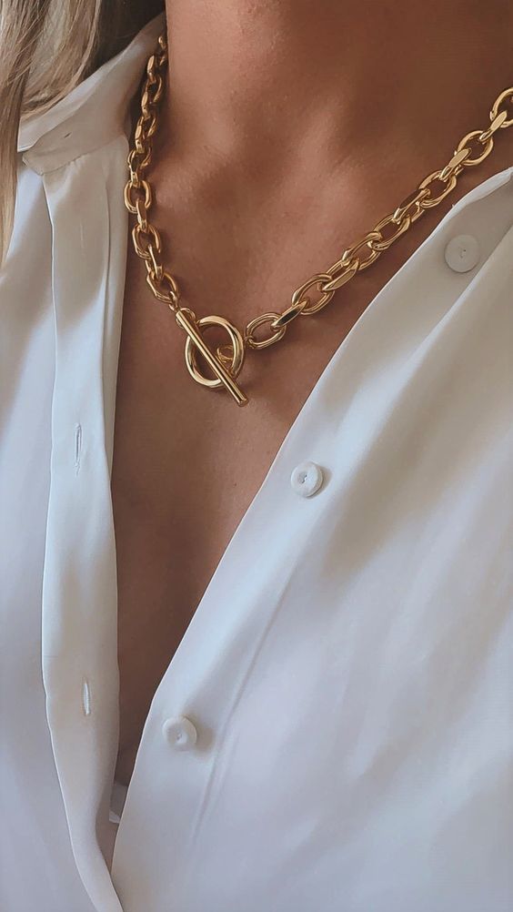 necklace around a neck