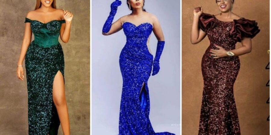 Sequence Material Gown Styles in Nigeria