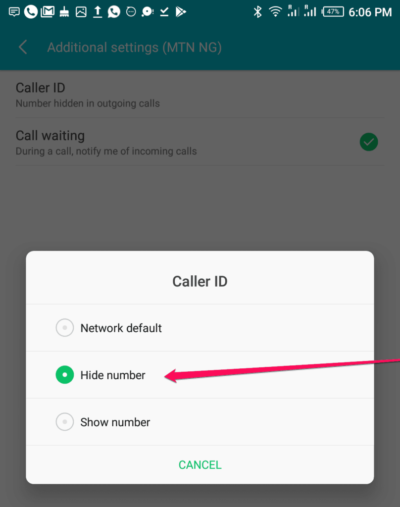 How to Remove private number 