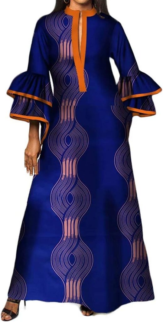 double layered bell sleeve african dress,,
