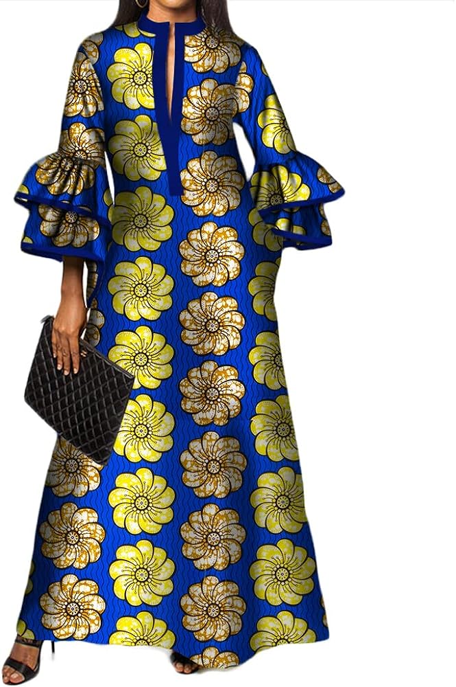 double layered bell sleeve african dress,,