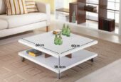 Double-Deck White-Brown Center Table Coffee Table Furniture