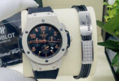 Hublot leather strap wristwatch with bracelet