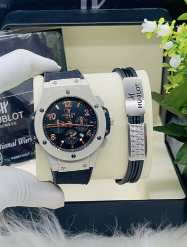 Hublot leather strap wristwatch with bracelet