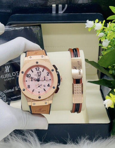 Hublot leather strap wristwatch with bracelet