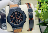 Hublot leather strap wristwatch with bracelet