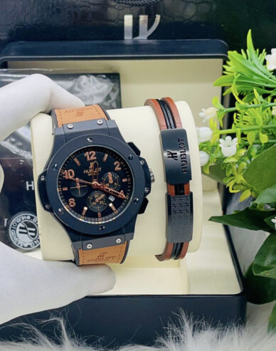 Hublot leather strap wristwatch with bracelet