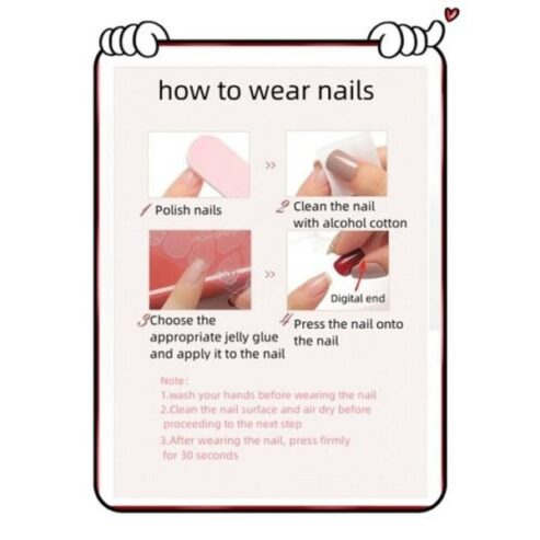 Female Press On Acrylic Nails – Ladies Diy Nails With Full Accesories