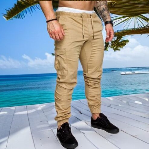 Mens Casual Cargo Pants Combat Joggers Sweatpants Jean Trousers Chinos