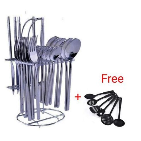 Stainless Steel 24piece Cutlery Set And Nonstick Spoon