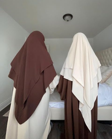 Two-step hijab and gown