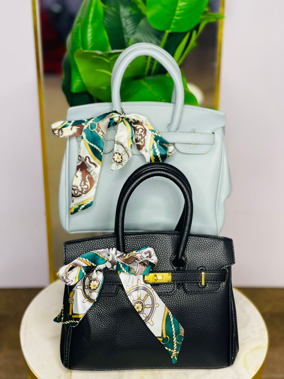 Leather hand bag