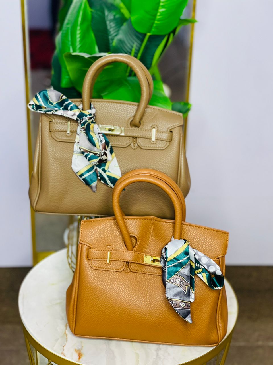Leather hand bag