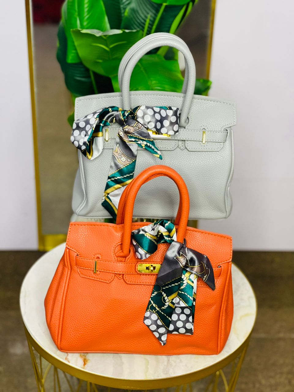 Leather hand bag