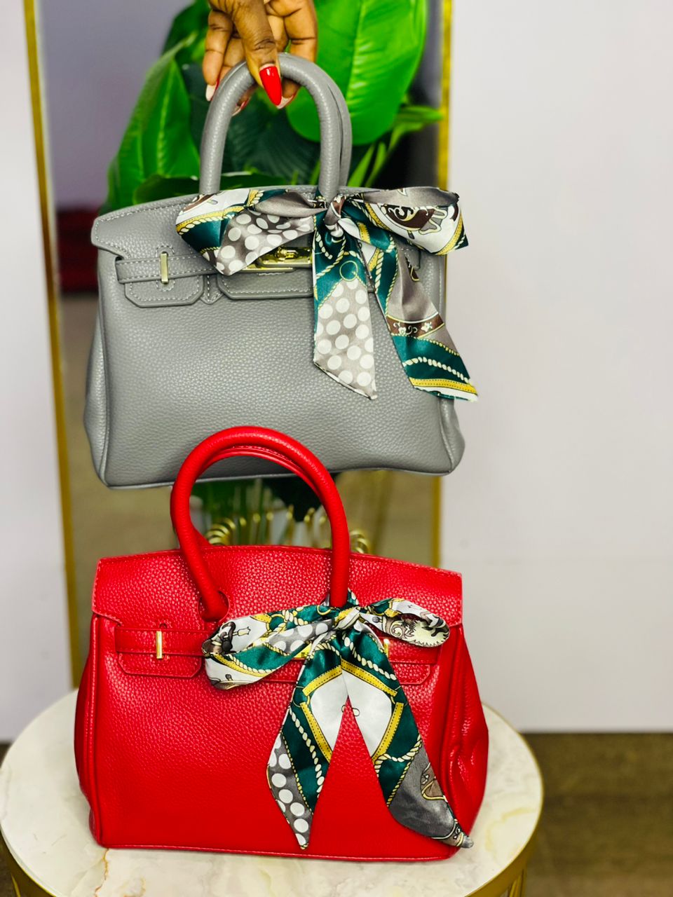 Leather hand bag