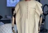 Faux short sleeve cashmere agbada