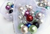 Box of straight colored ball pin