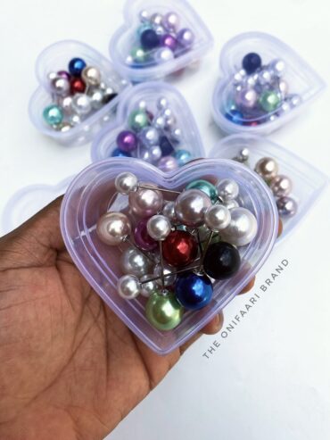 Box of straight colored ball pin