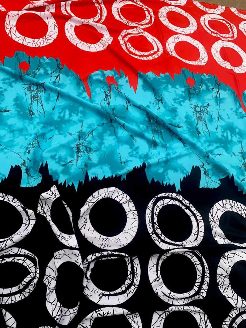 Adire Patterned Crepe Fabric