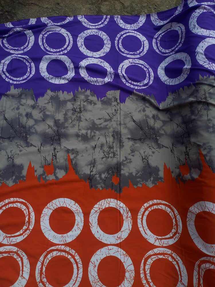 Adire Patterned Crepe Fabric