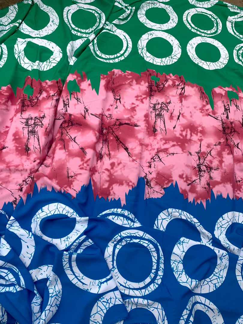 Adire Patterned Crepe Fabric