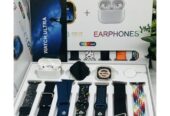 I20 Ultra Smart Watch 10 In 1 Set With Earpod 7 Different Straps Watch Pouch