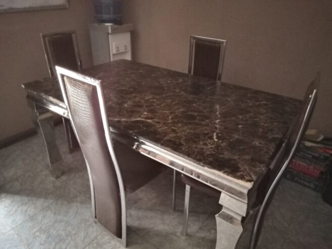 An exquisite marble dinning table set