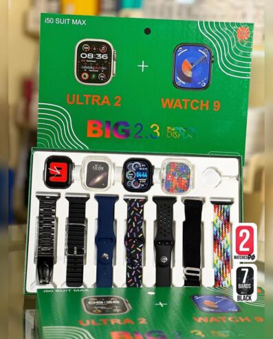 i50 Ultra Suit Max Big dual Watch 9 Ultra SmartWatches 11 in 1 set many straps wireless charger