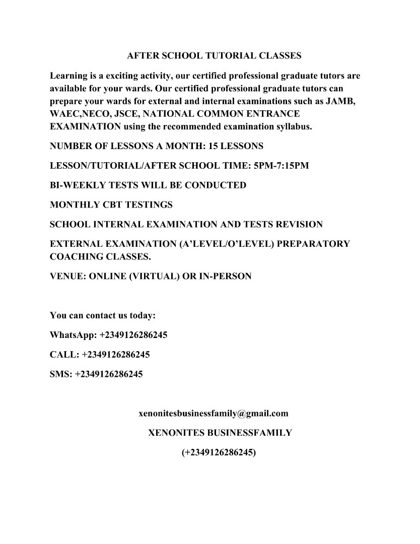 BEST HOME-TUTOR  and AFTER SCHOOL TUTORIAL CLASSES