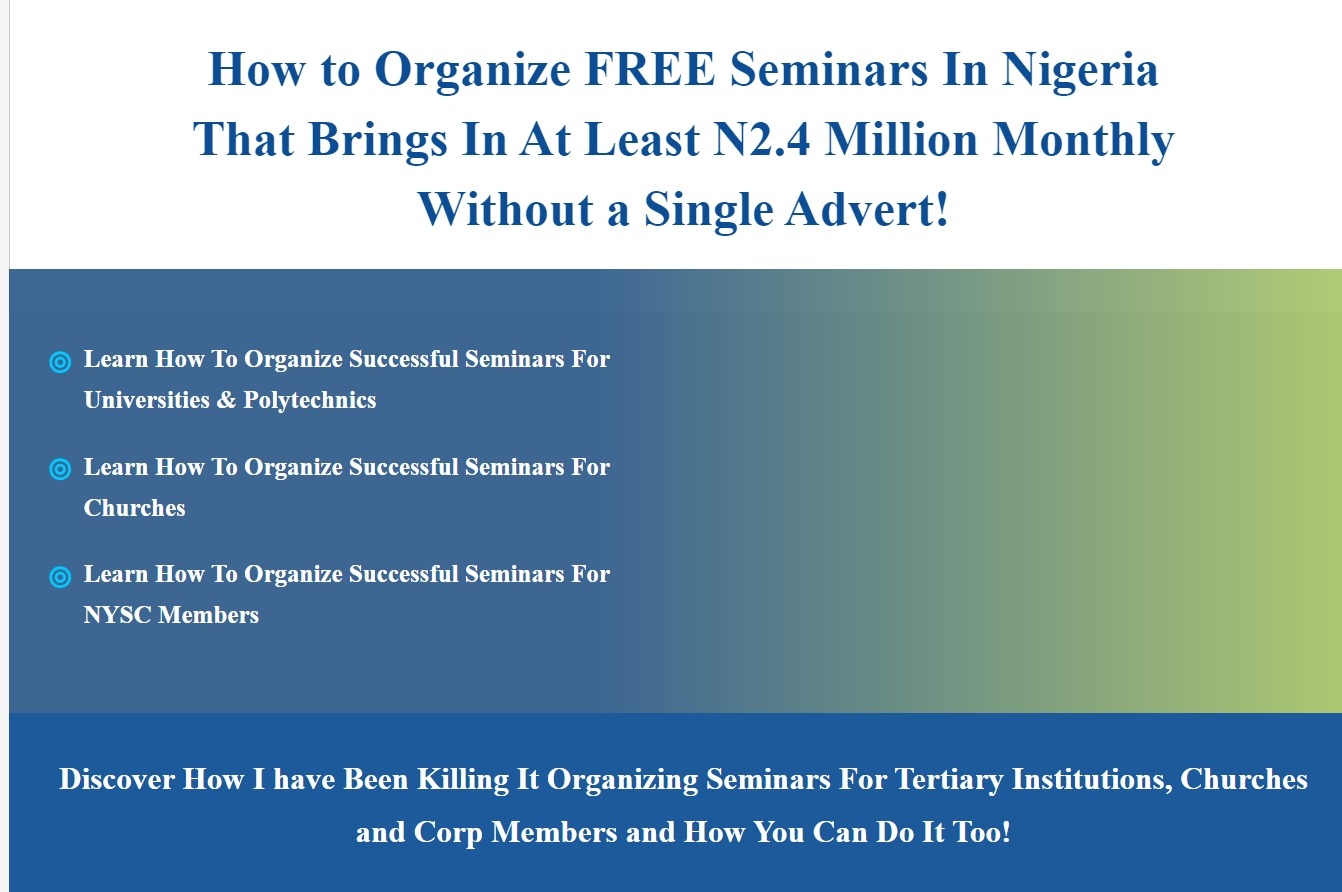 Seminar Income Blueprint By Daniel Ogbeifun