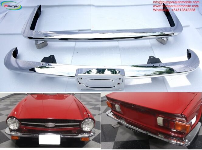 Triumph TR6 bumpers with number license plate shield (1974-1976)