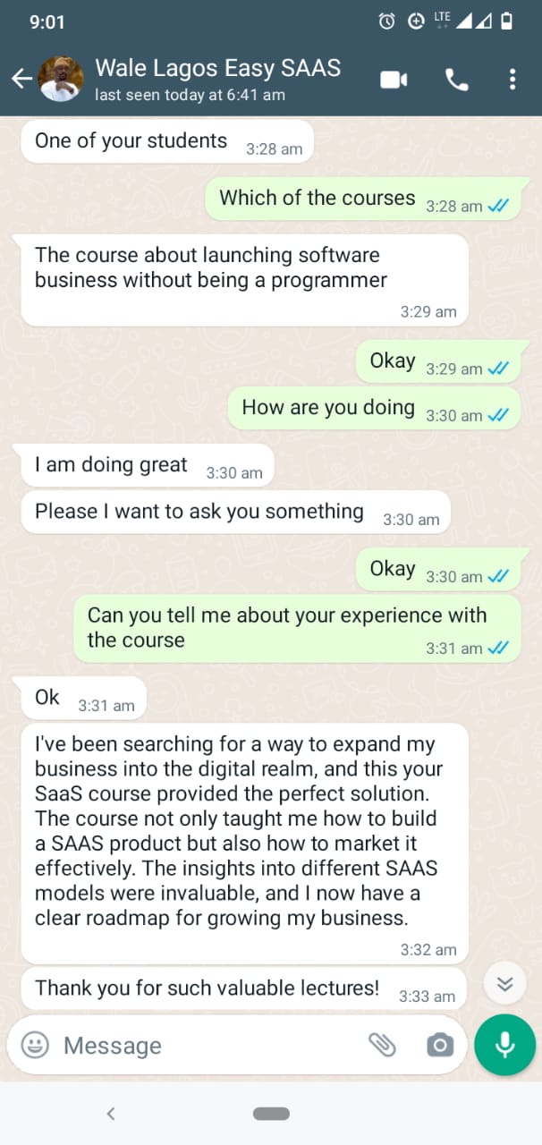 Easy SAAS Business Masterclass by Muritala Osuolale Bello